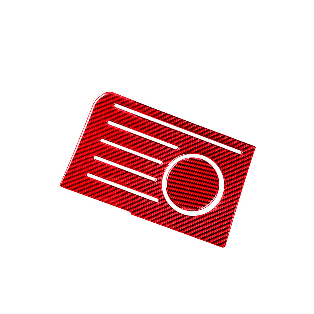 Red Carbon Fiber Central Storage Box Pad Cover Trim for Toyota Tundra 2014-2018