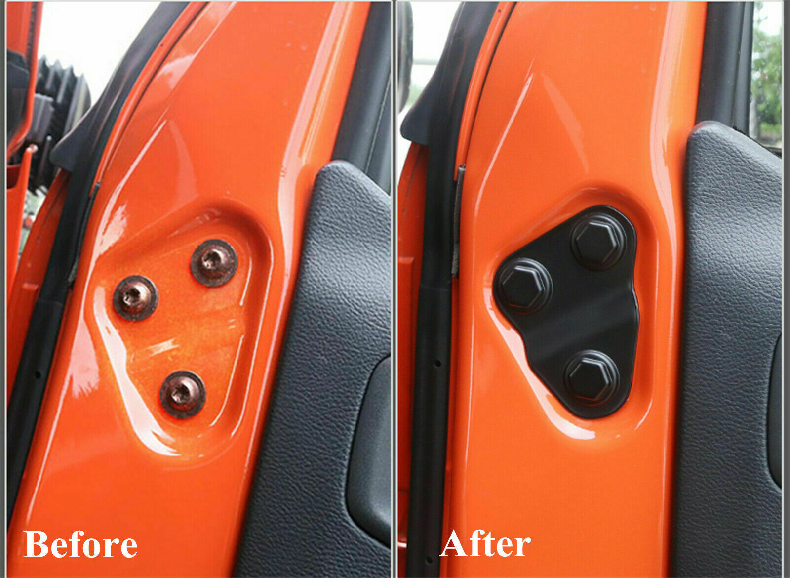 Black door lock cover screw protection strip for Jeep for Wrangler JL JT 18+