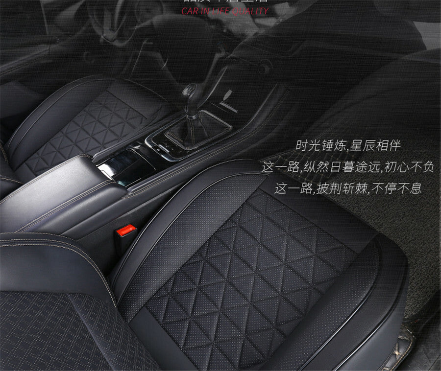 Car Front for Seat Cover Full Surround Breathable PU Leather Pad Mat Chair Cushion