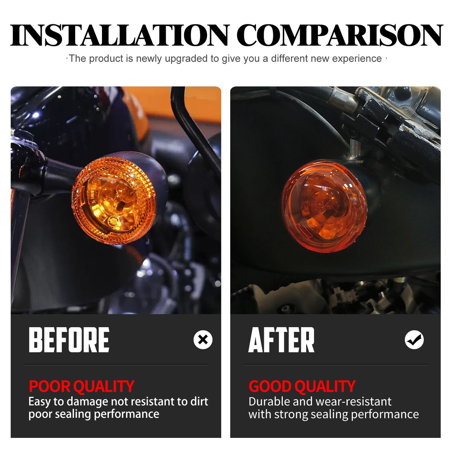 2x Turn Signal Light Amber Lens Bullet Style Covers for Harley Glide Sportster Q
