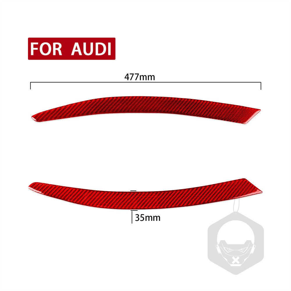 Red Carbon Fiber Front Headlight Eyelids Eyebrow Cover for Audi A6 C6 4F 2004-09