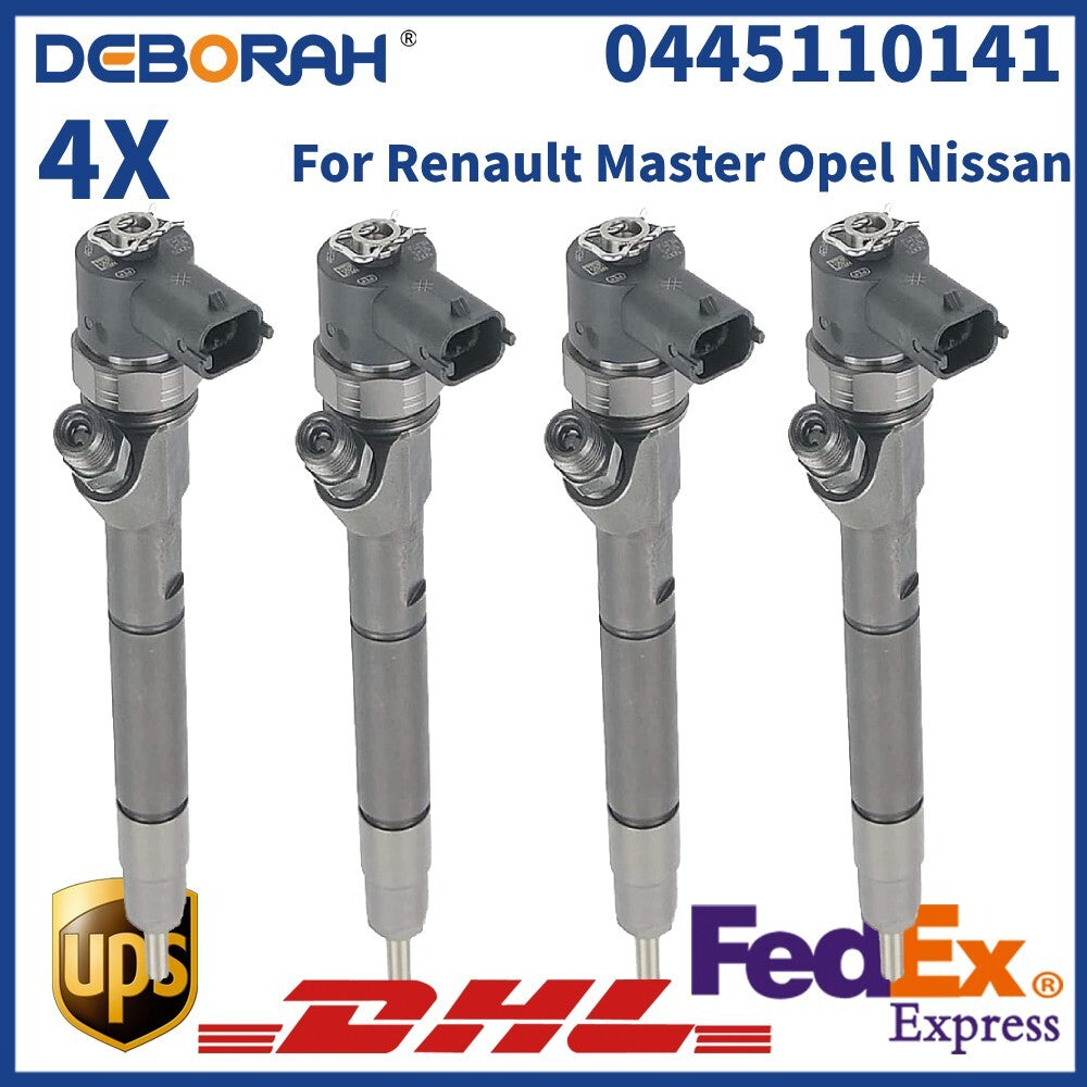 4X 0445110141 Fuel Common Rail Injector Assembly for Renault Master for Opel for Nissan