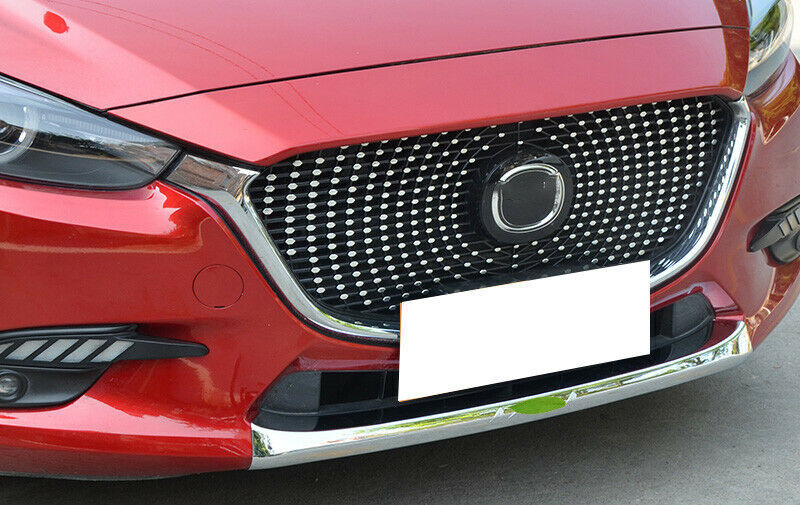 1P for Mazda 3 Axela 2017-2018 Chrome ABS Front Bumper Grille Lower Strip Cover