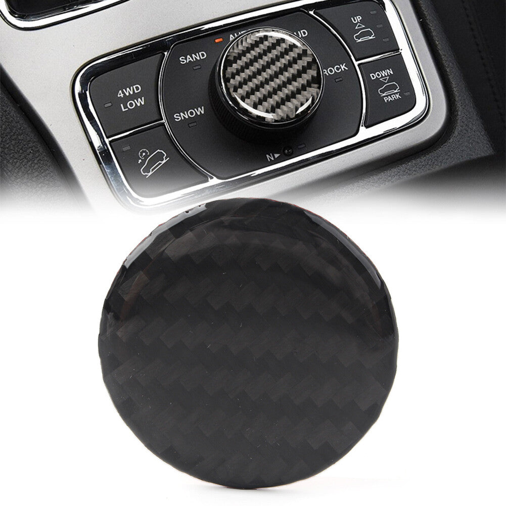 Carbon Black Central Console Knob Button Cover Trim for Jeep Grand Cherokee