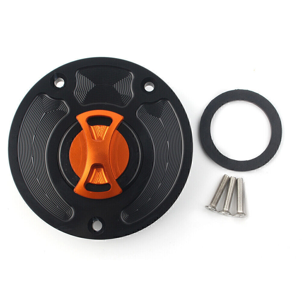 for Kawasaki ZX10R ZX9R Orange 1x Motorbike Fuel Gas Tank Cap Cover Keyless