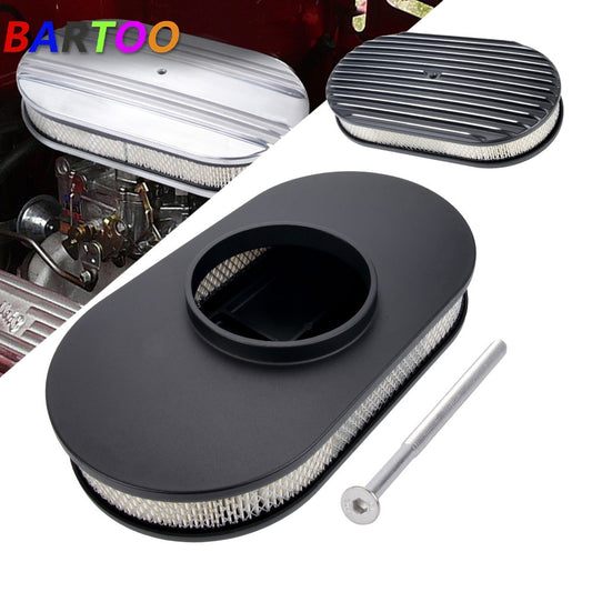 15 Oval Full Finned Air Cleaner Washable For SBC BBC Chevy for Ford 5-1/8 Carb Neck Q
