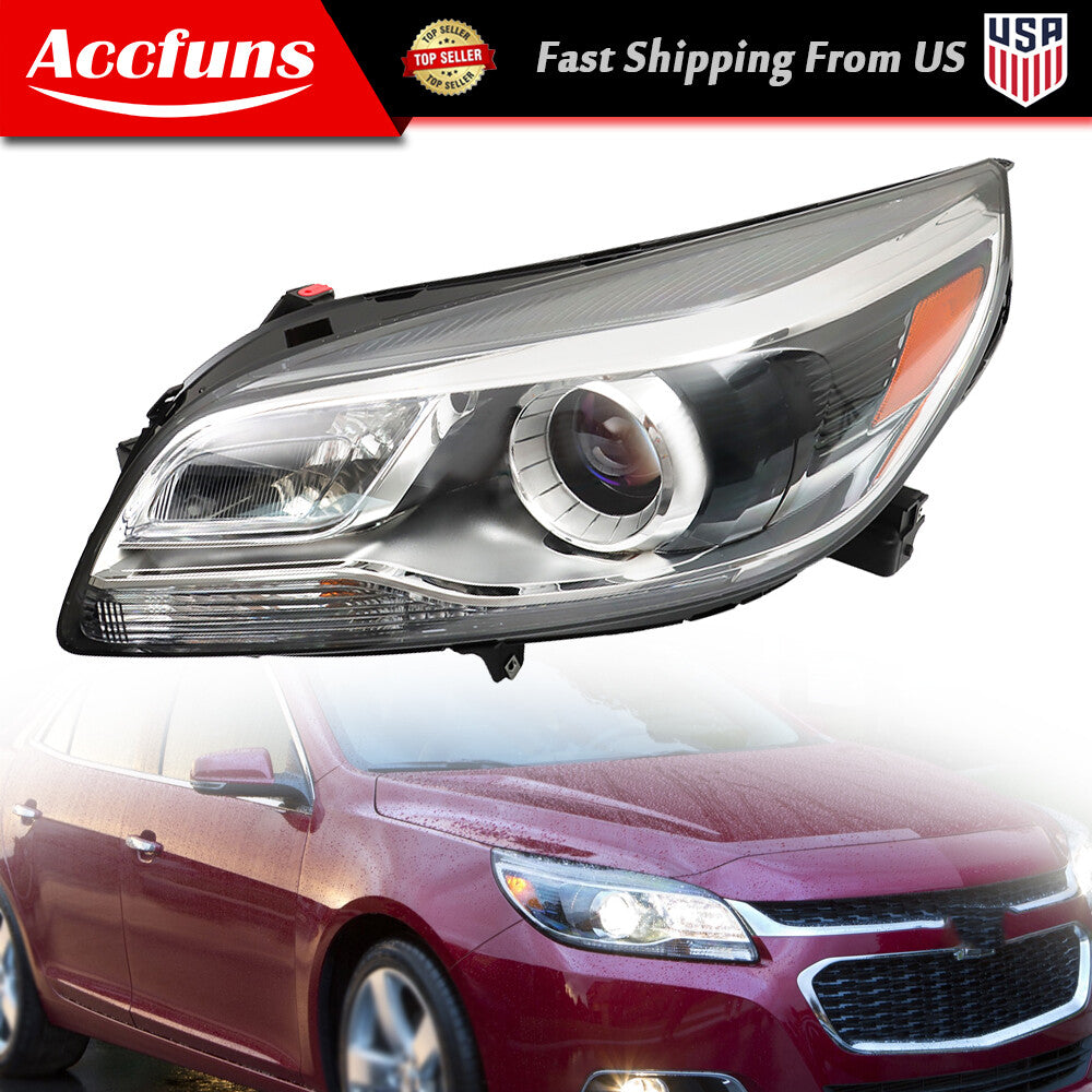 Black driver's club/left headlight applicable to 2013-2015 Malibu 2016 Limited HID n