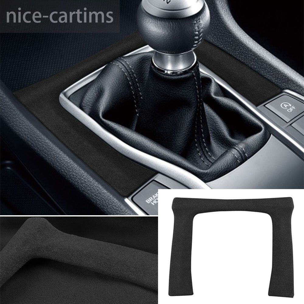 for Honda for Civic 2016-2021 Console Manual Gear Shift Panel Cover Suede Black Gray