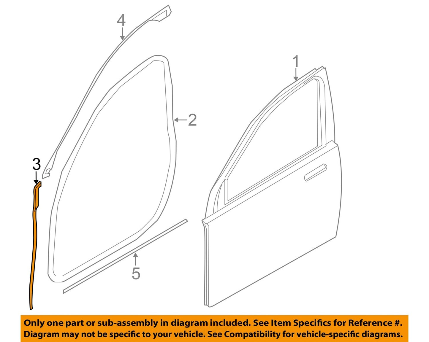for BMW 760Li Front Door-Front Weatherstrip Weather Strip Seal Left 51767177935
