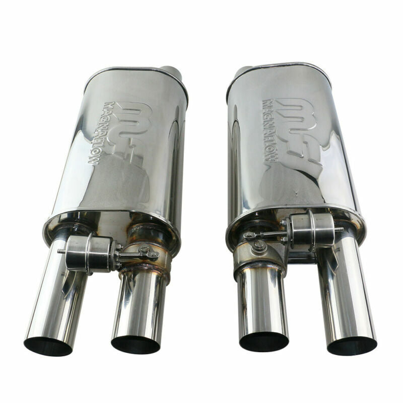 2pcs 2.5 In/out Adjust Sound Value Muffler W/ Exhaust Valve 8.56  Universal