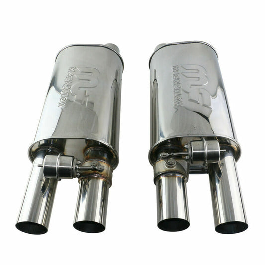 2pcs 2.5 In/out Adjust Sound Value Muffler W/ Exhaust Valve 8.56  Universal