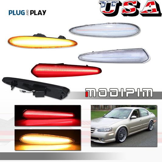 Suitable for Maxima 2000-2003 transparent lens LED side marker light front and rear kit 4X- v