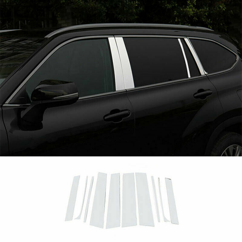 4PC ABS Carbon Fiber Side Door Handle Cover Trim For Highlander 2020-2022 v