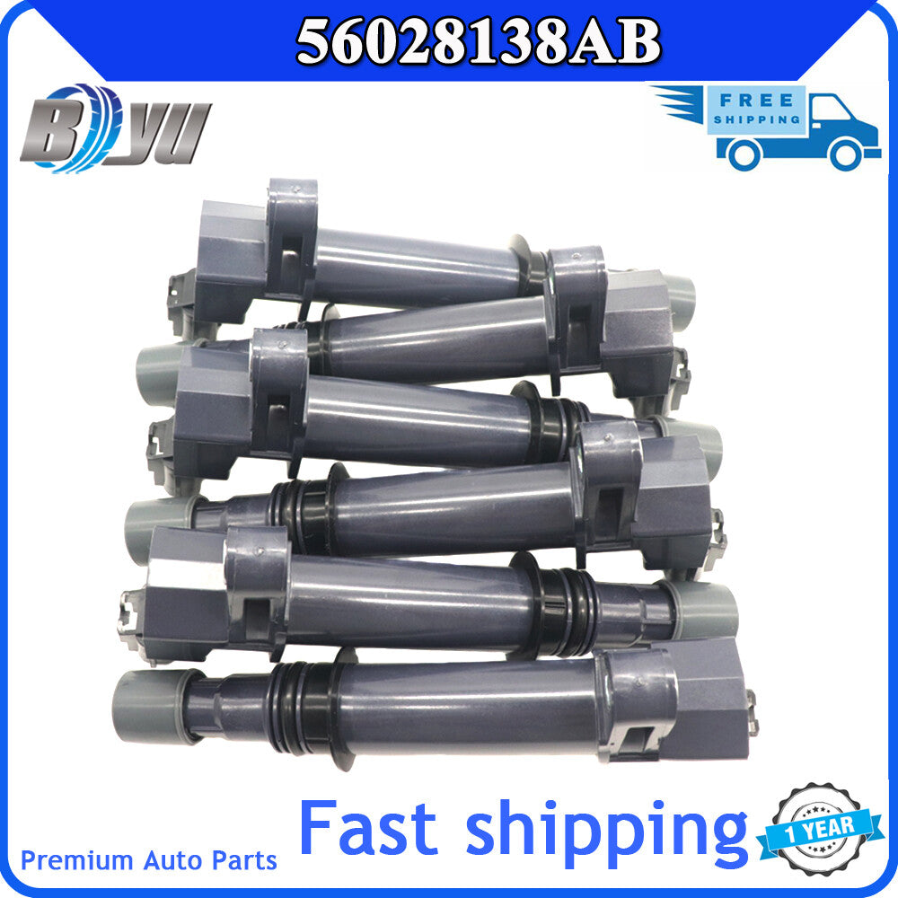 56028138AB is a 6-piece ignition coil kit suitable for 02-09 for Dodge for Jeep for Mitsubishi 3.7L V6 UF270 vehicles.