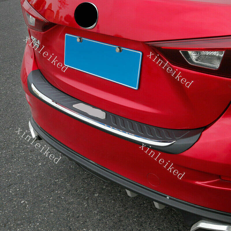 for Mazda 3 Axela sedan 2017-18 Black ABS Rear Bumper Pedal Trunk Sill Plate 1x