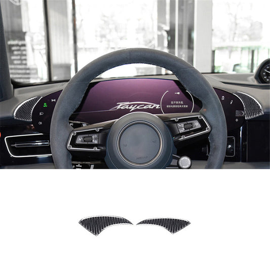 2Pcs Carbon Fiber Dashboard Side Cover Trim for Porsche Taycan 2019-2022