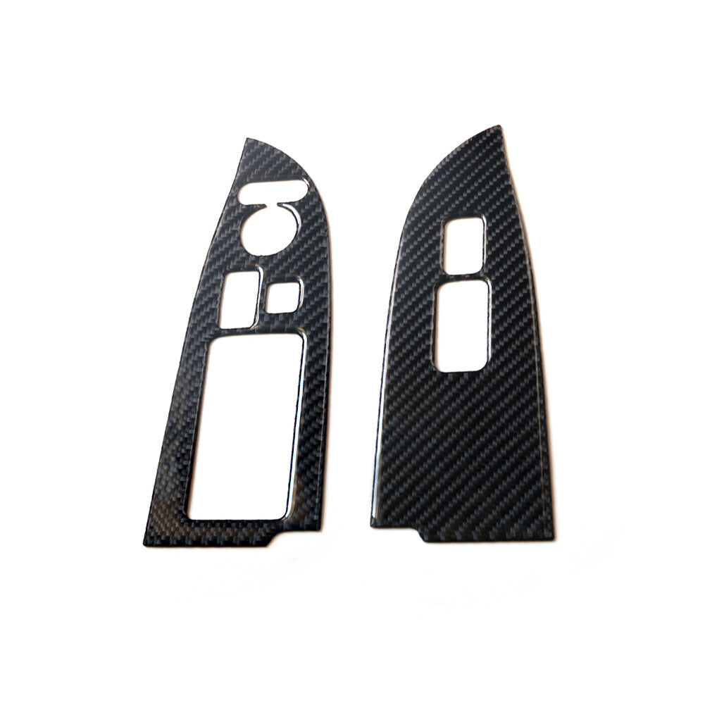 2Pcs Red Carbon Fiber Rear Door Pillars Trim Cover For Sonic 2012-2016 v
