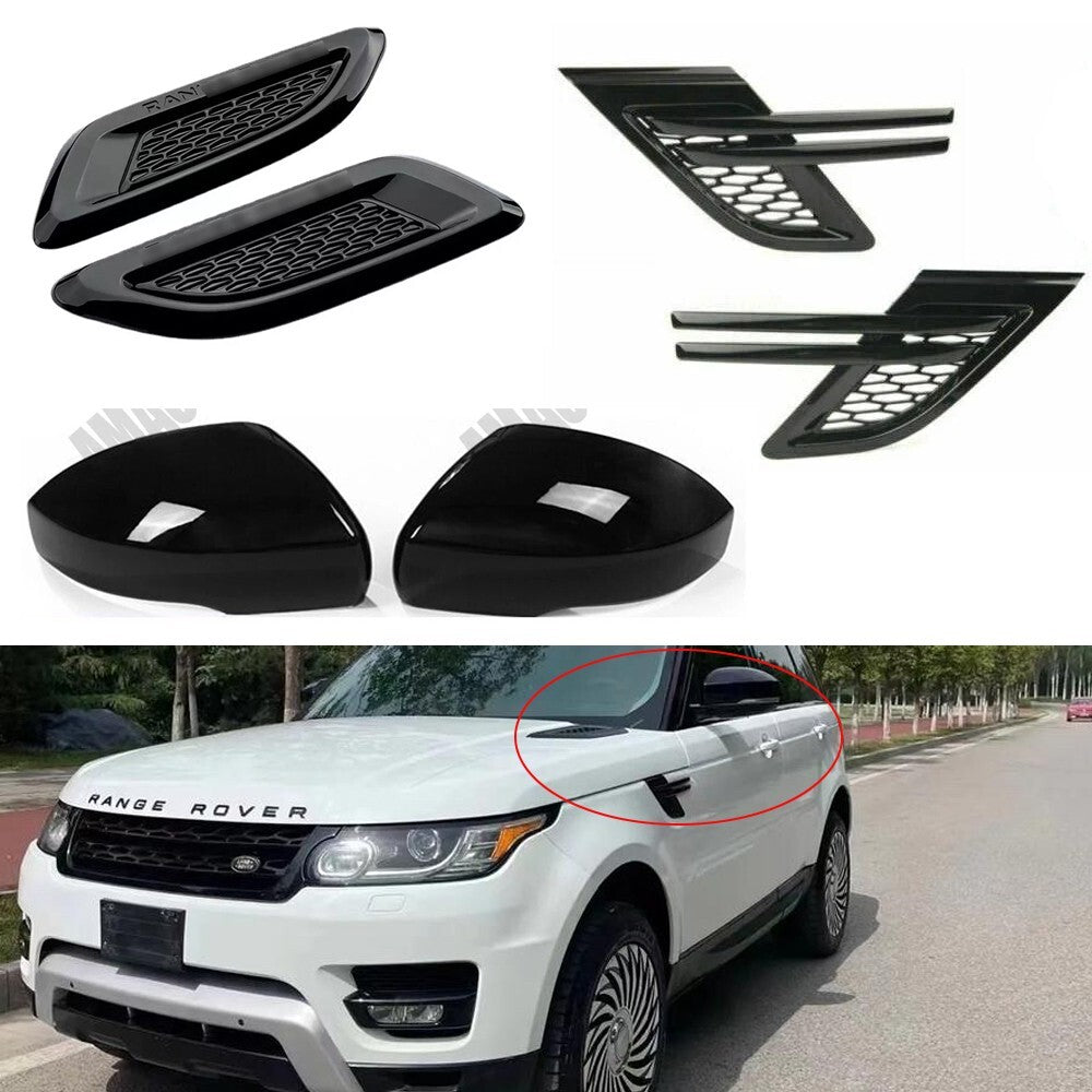 6Pcs Front Vents Side Air Vent Trim Mirror Cover for Range Rover Sport 2014-2017