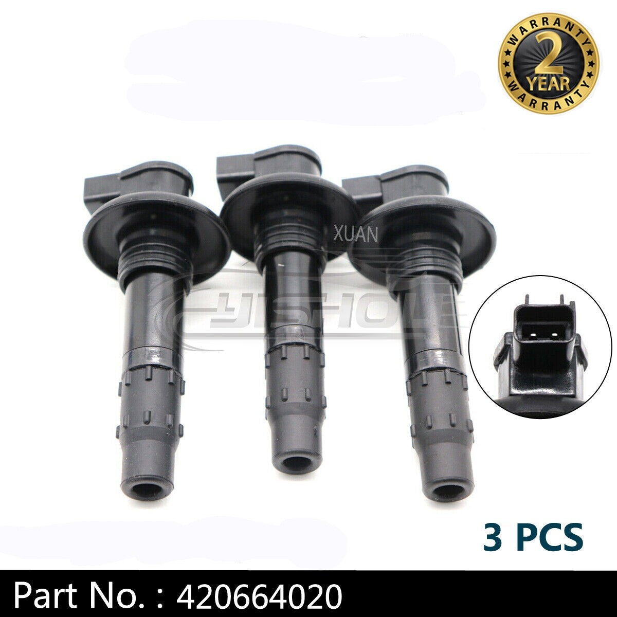 3-Piece 420664020 Ignition Coil Rods for SeaDoo GTX RXT RXP GTI GTS GTR Wake 4TEC