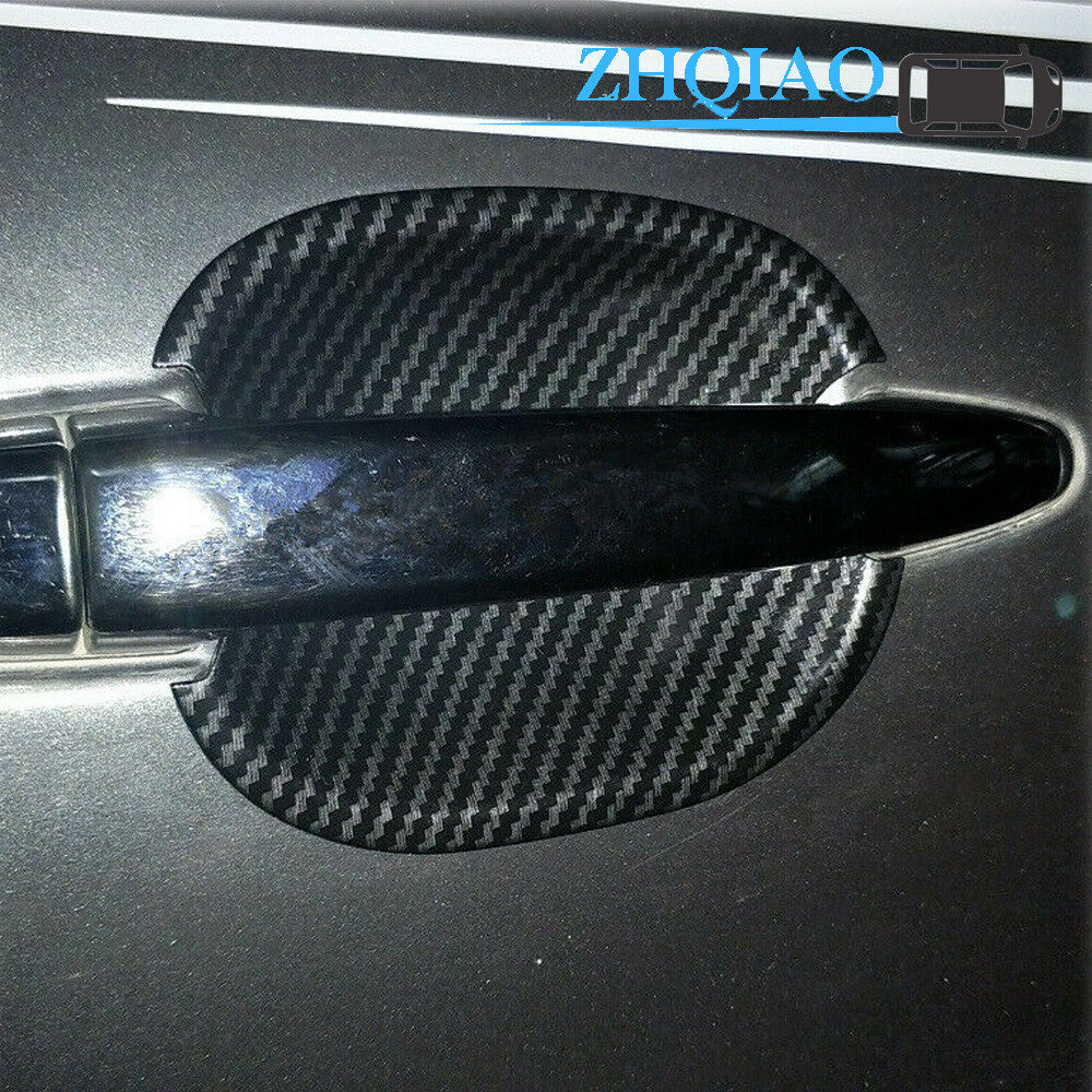 Carbon Fiber Printed Door Handle Bowl Cover Trim Fit for Toyota Highlander 2009-2014