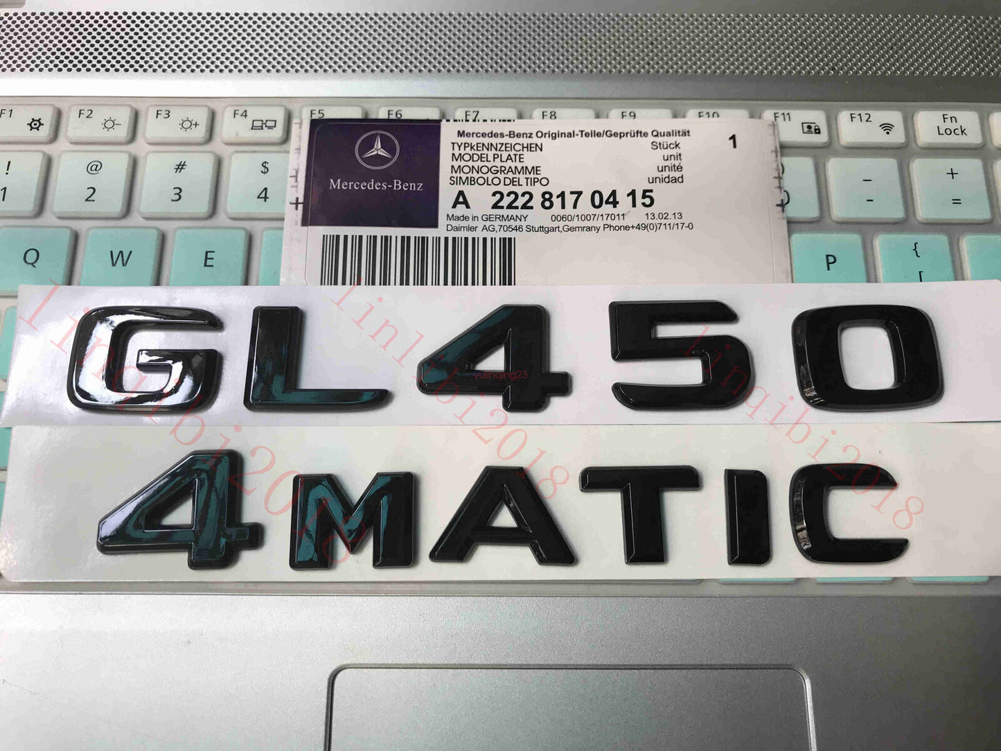 FOR New Glossy Black GL450 4 MATIC Number Letters Trunk Badge Emblem