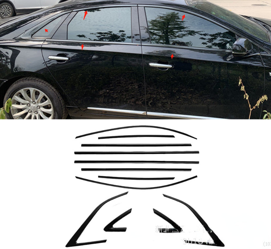 for Cadillac XTS 2014-2019 Black Steel Car Window Sill Molding Strip Cover Trim n
