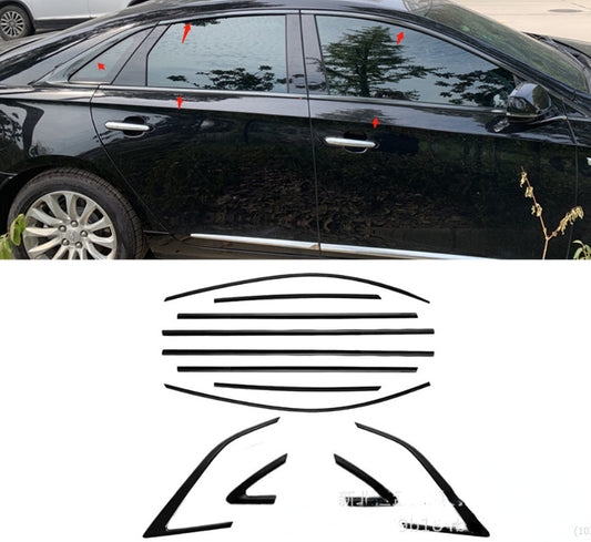 for Cadillac XTS 2014-2019 Black Steel Car Window Sill Molding Strip Cover Trim n