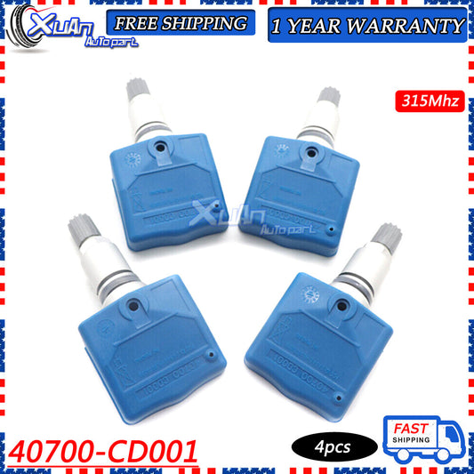 Four tire pressure sensors, 40700-CD001 TPMS, suitable for Frontier, for Infiniti FX35, FX45, etc. v