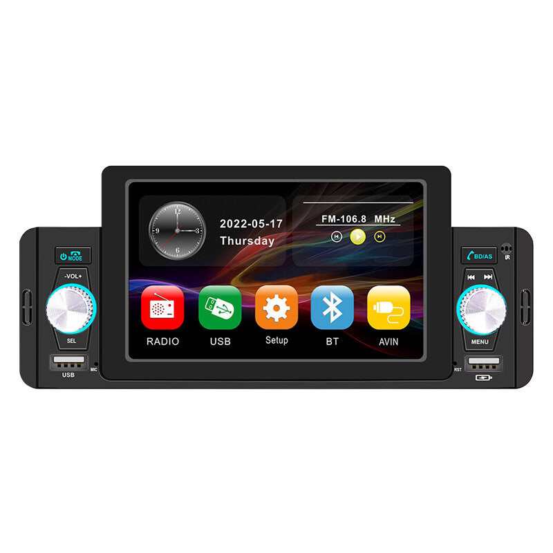 5HD Screen IPS 1 Din Car Stereo Radio FM USB AUX TF MP3 MP5 Player Dash Kit US v