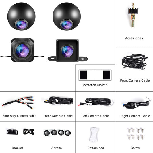 360° surround view 4-camera car panoramic reverse parking backup camera - n