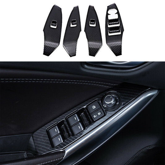 4P for Mazda 6 Atenza 2014-2016 carbon fiber Window lift panel switch cover trim