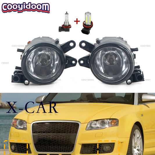 Pair left and right front bumper LED fog lights for Audi A4 B6 X-CAR 2001-2005