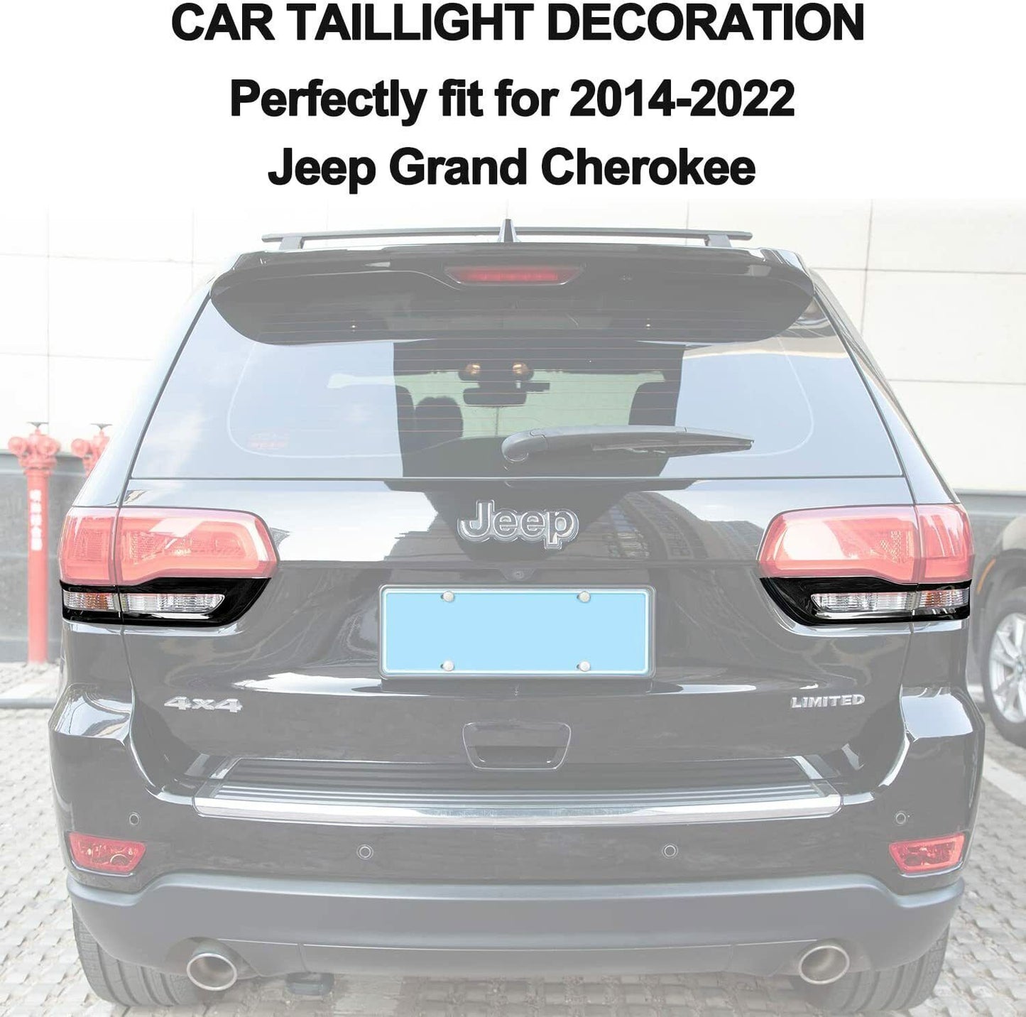for Jeep Grand Cherokee 2014+ Gloss Black Tail Light Lamp Cover Trim Accessories n