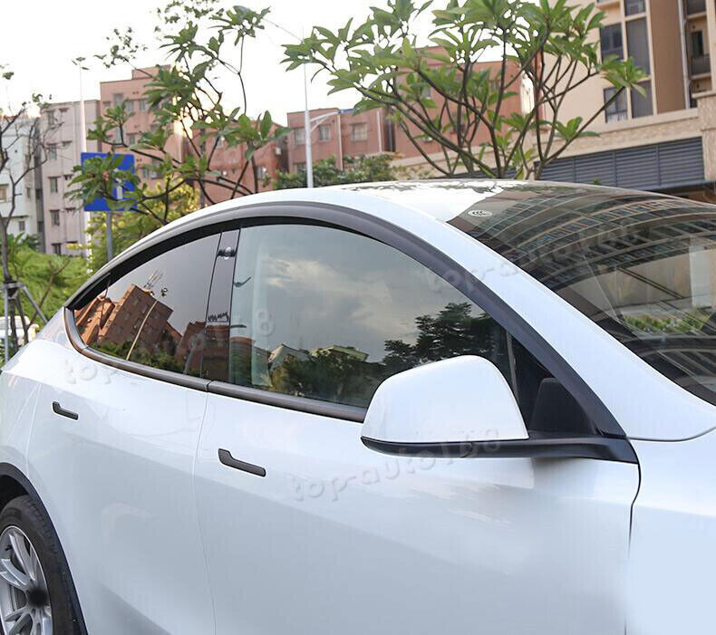 for Tesla for Model Y 2020-2023 Black Window Visor Vent Shades Sun Rain Guard Cover