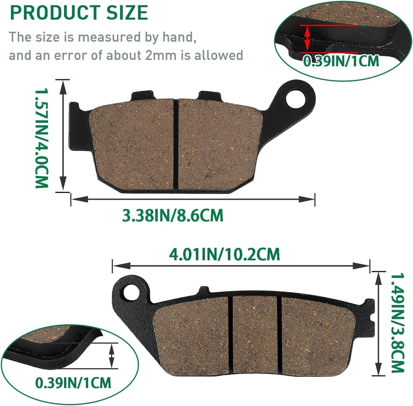 Brake Pads for Honda XL600 VR/VT Transalp,FMX650 5/6,VTR250 VTR 250 9,BUELLBLAST