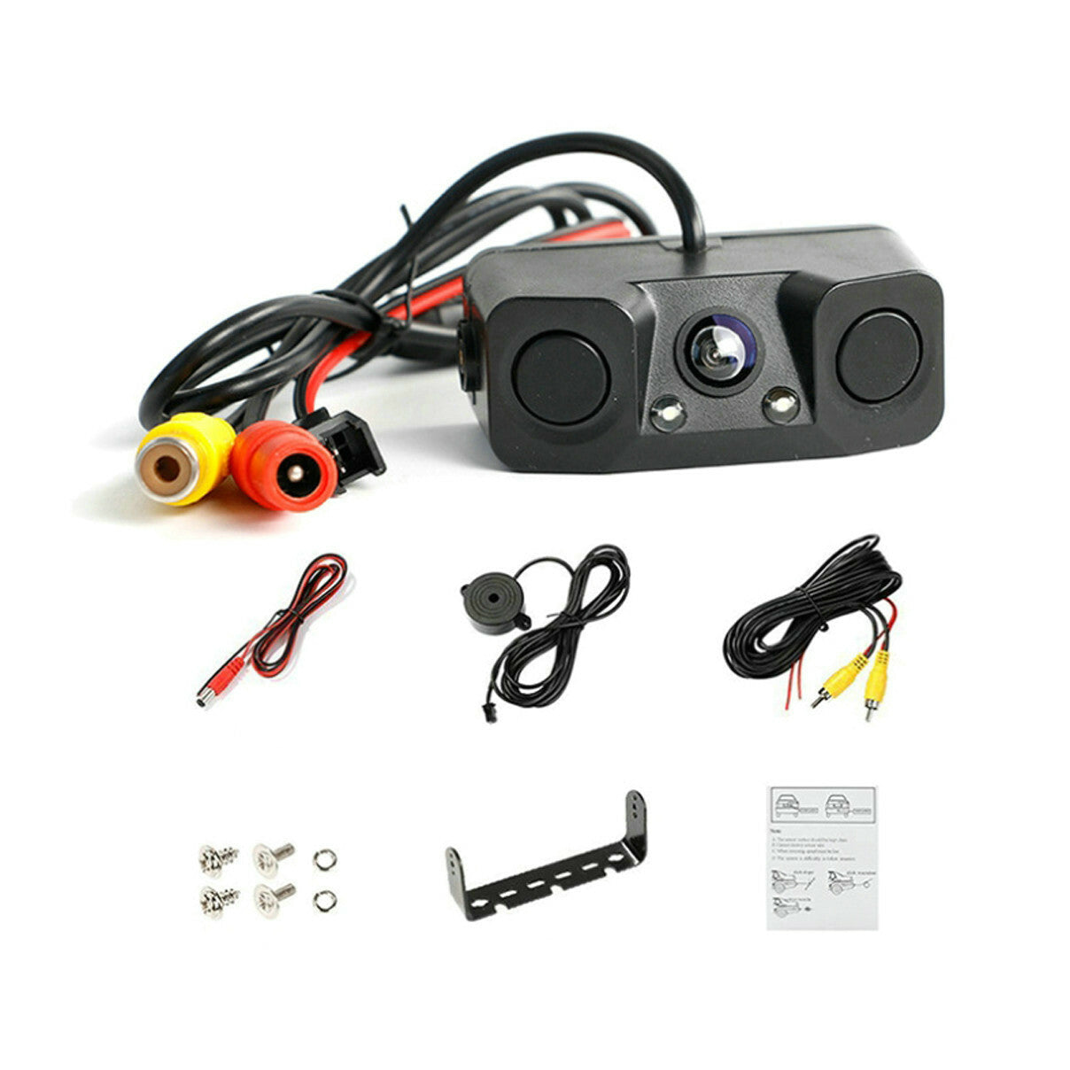 1 set of car reverse automatic backup parking radar and rearview camera with parking sensor n