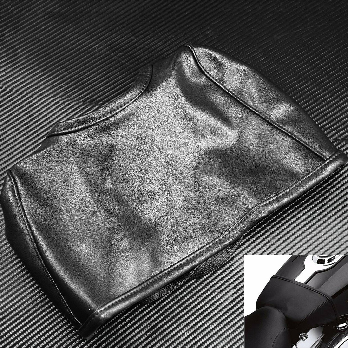 Gas Fuel Tank Bra Shield Protector Black Fit for Harley Dyna Fat Bob 2004-2017 Q