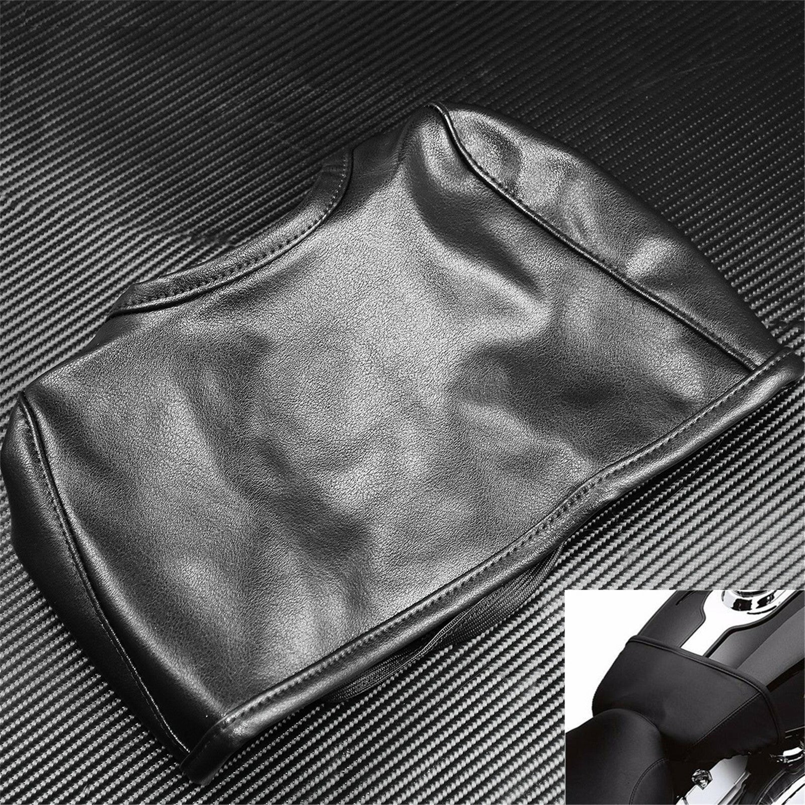 Gas Fuel Tank Bra Shield Protector Black Fit for Harley Dyna Fat Bob 2004-2017 Q