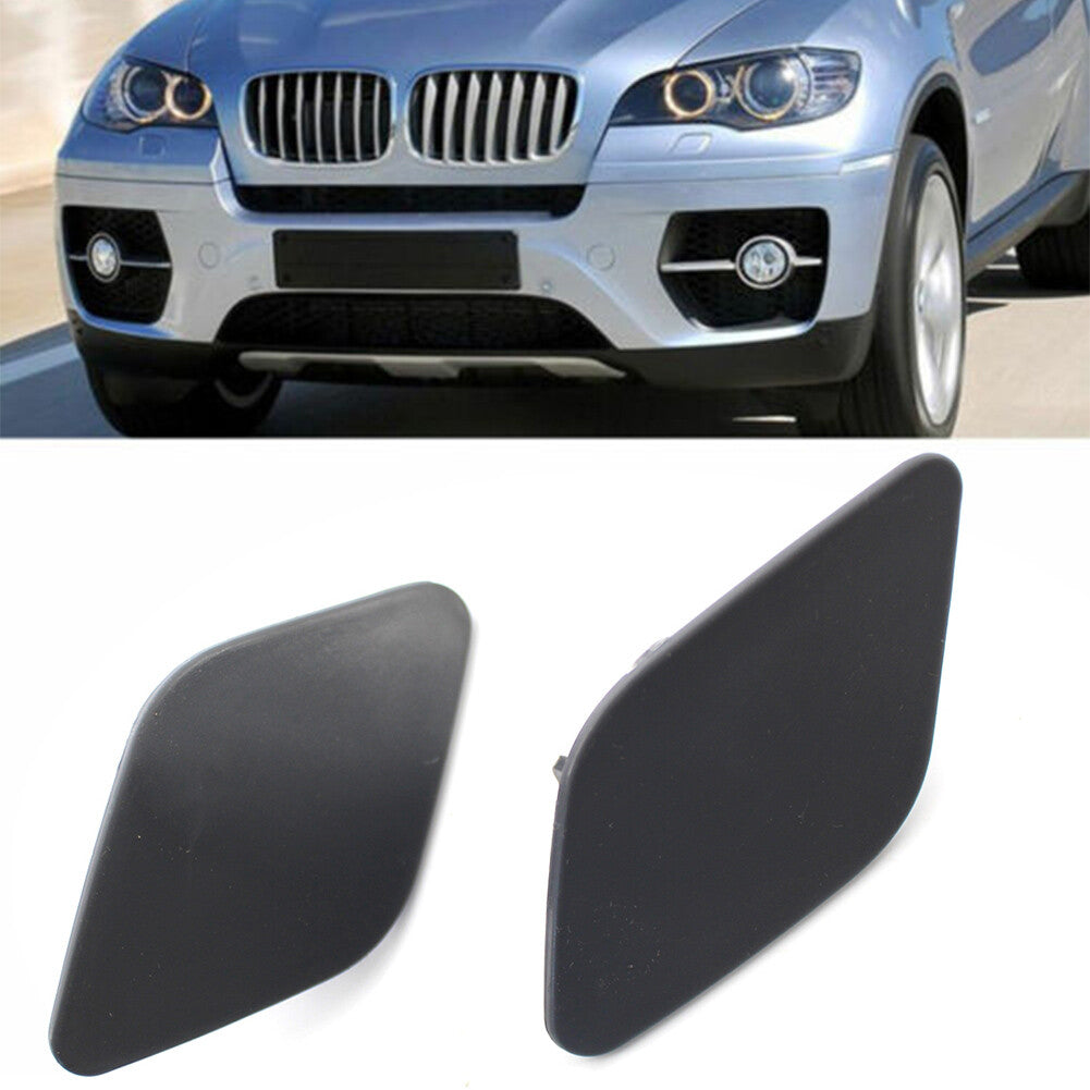 Pair Front Bumper L R Headlight Washer Nozzle Cover for BMW X6 E71 2008-2014