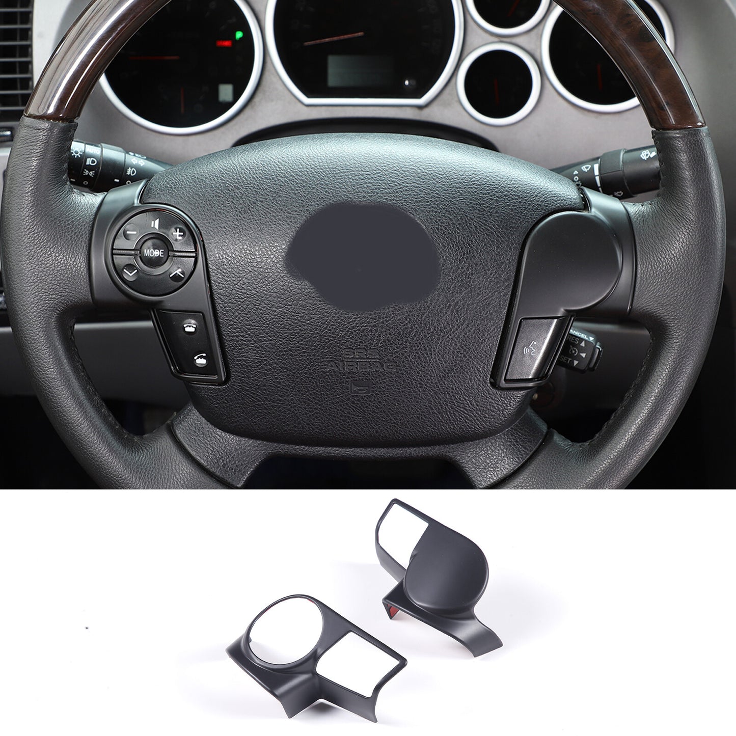 Carbon Fiber ABS Dashboard Side Vent Trim Frame for Tundra 2004-13- v