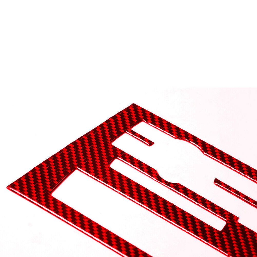 for Audi Q5 2009-2017 2Pcs Gear Shift Frame Trim Cover Decor Carbon Fiber Red v