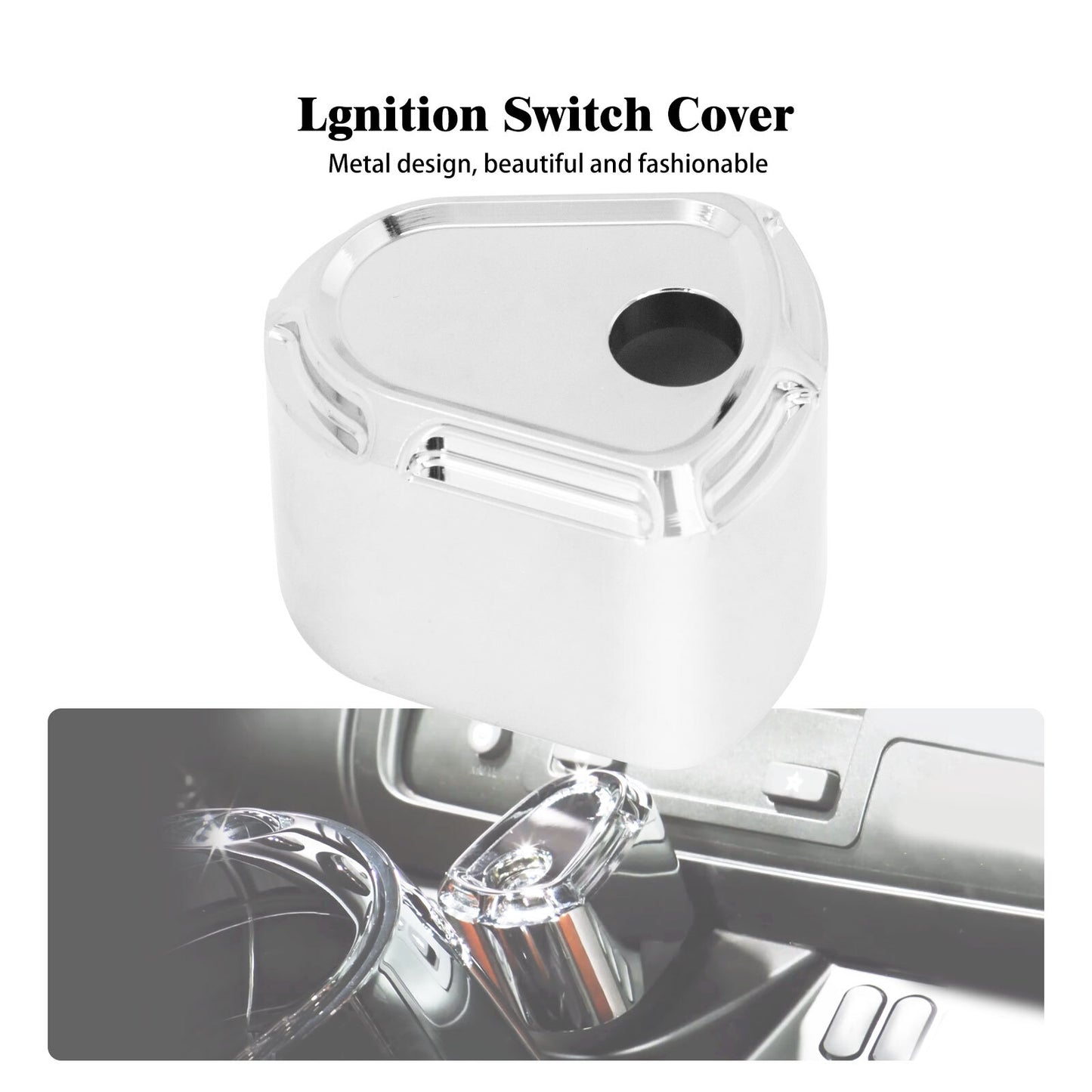 Chrome Ignition Switch Cover Fit for Harley Electra Road Street Glide 2007-2013 Q