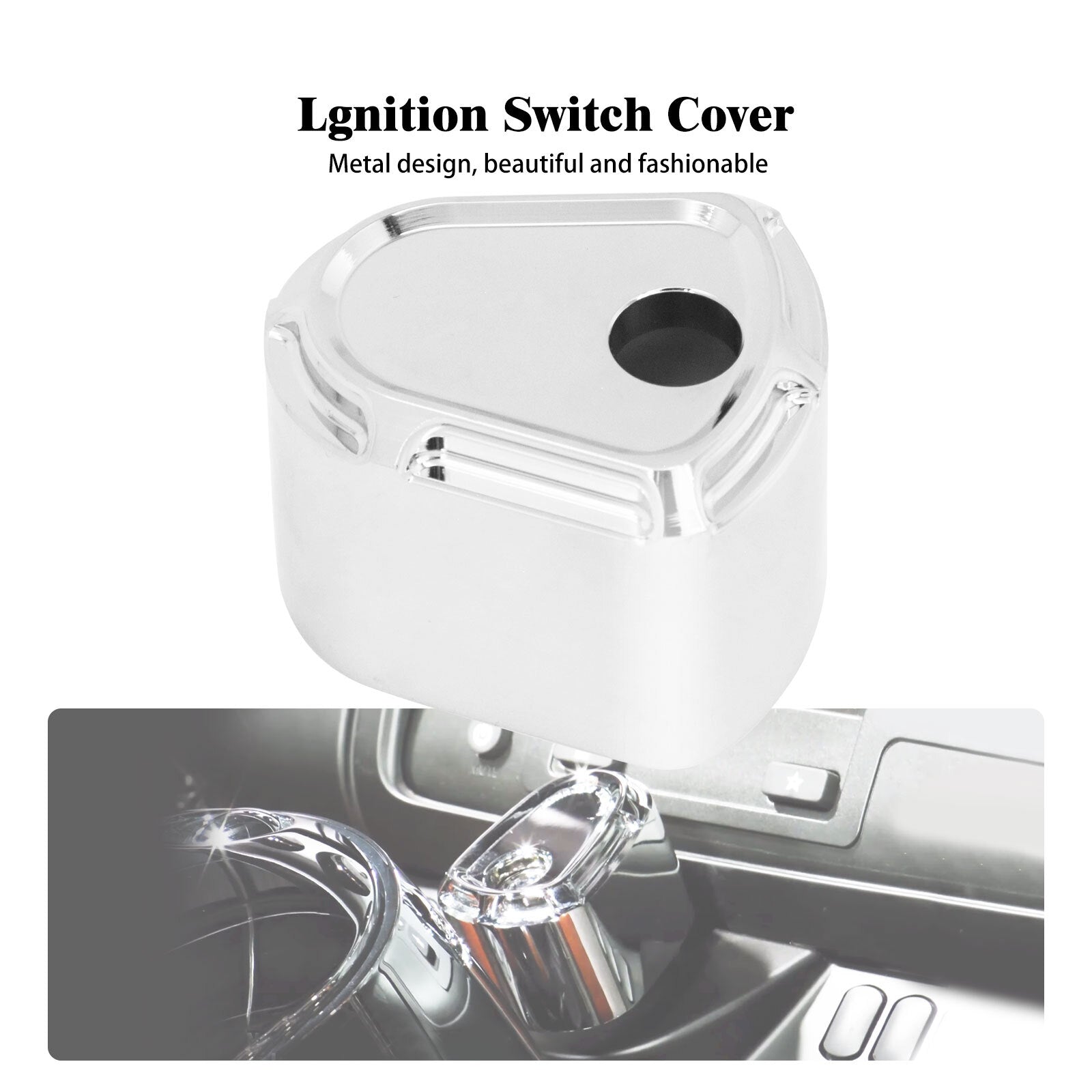 Chrome Ignition Switch Cover Fit for Harley Electra Road Street Glide 2007-2013 Q