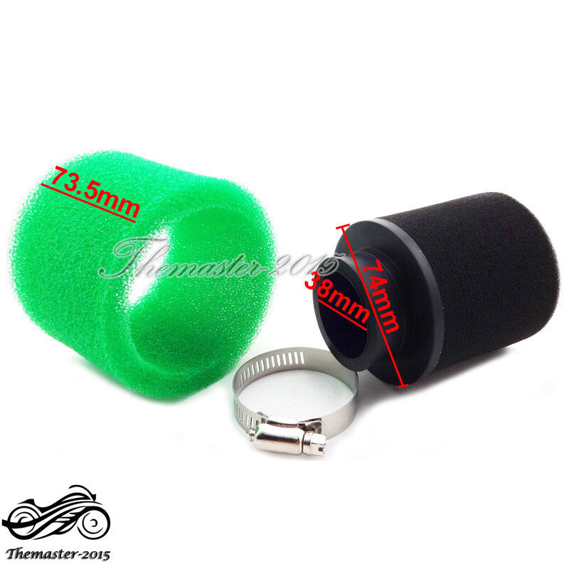 38mm Foam Air Filter Green For ATV Quad Pit Dirt Bike Go Kart Scooter Moped Q