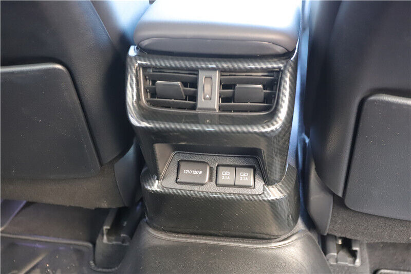 Inner Rear Air Outlet Vent Frame Trim for Lexus for ES 2018-2021 Black Carbon Fiber