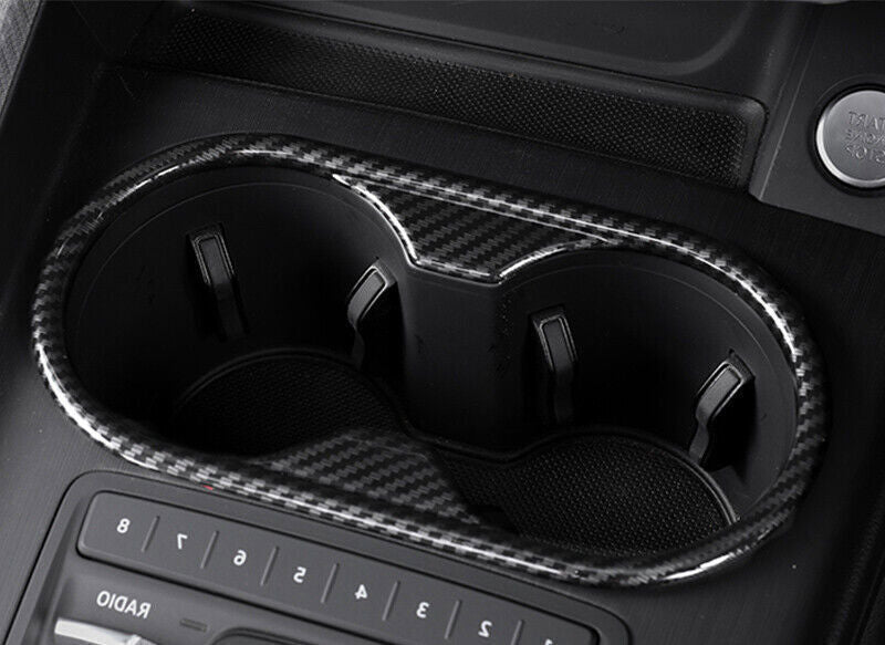 for Audi A4 A5 2017-2024 ABS Carbon Fiber Console Water Cup Frame Cover Trim 1P