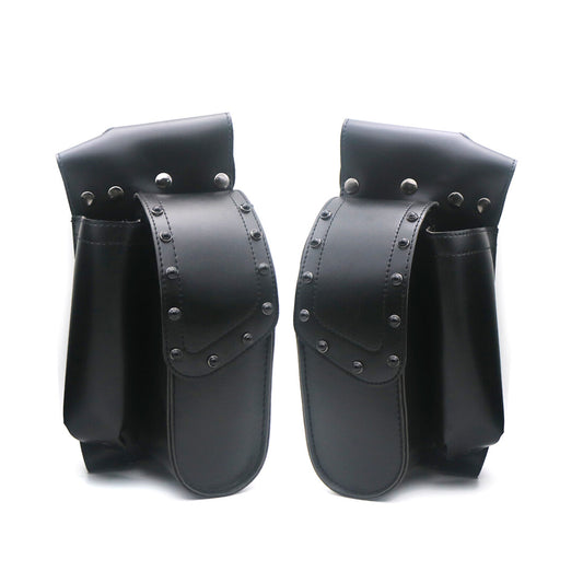 Black Saddlebag Guard Bag Water Bottle Holder for Harley Touring Road King Glide Q