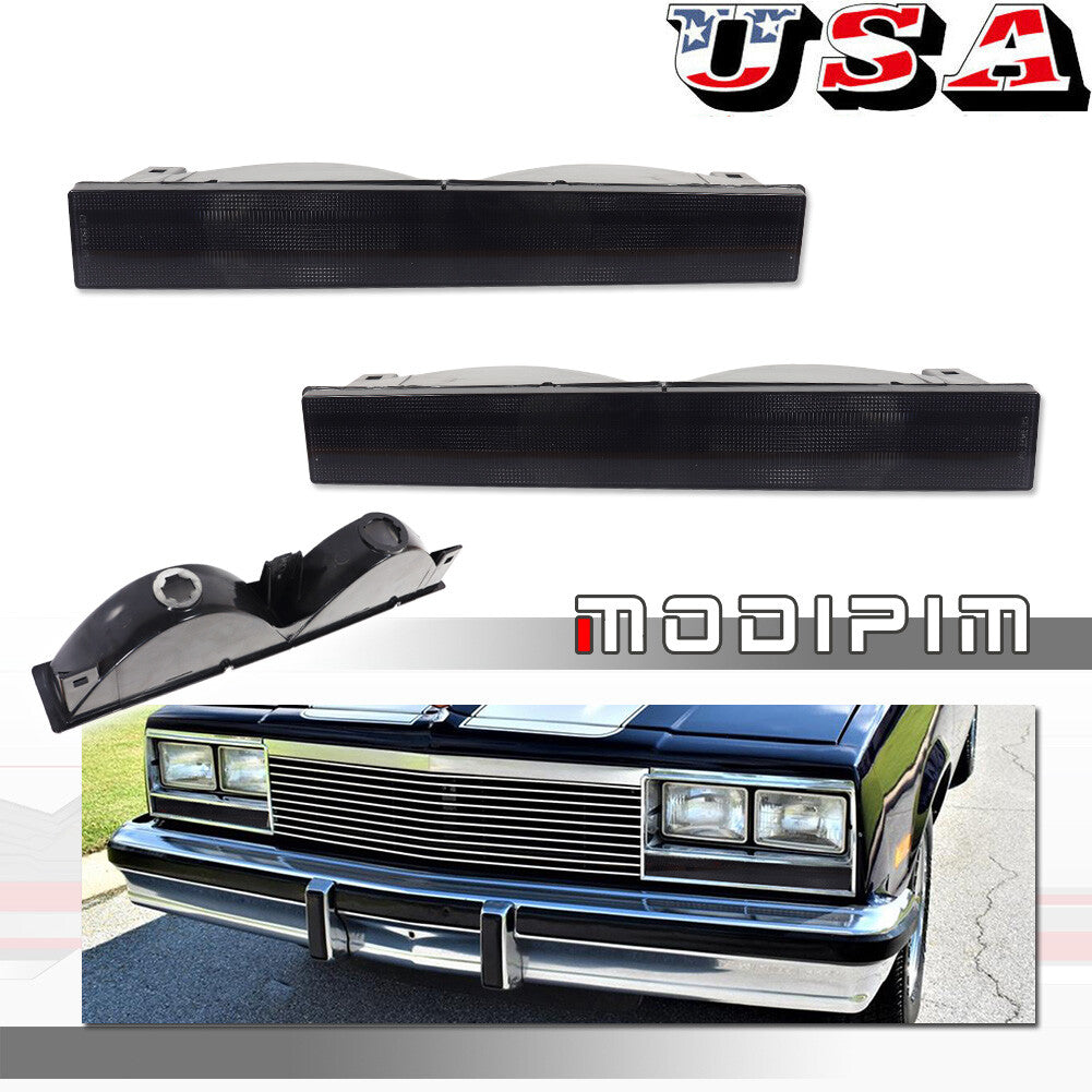 Smoke front bumper turn signal lens for 1982-87 El Camino Malibu Caballero- v