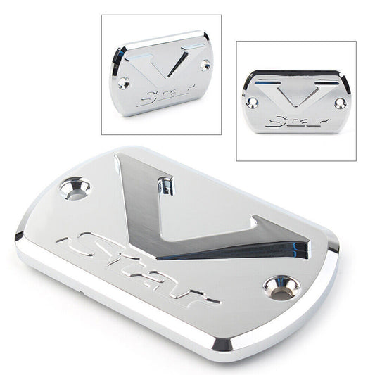 Front Brake Fluid Cap Reservoir Cover Fit for Yamaha V Star XVS 650/1100 Chrome Q