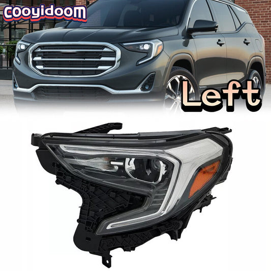 LH Headlights For 2018-2021 for GMC Terrain Headlamps Clear Xenon HID Chrome